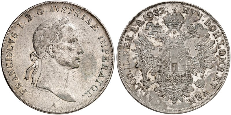 Franz II. (I.), 1792-1835. Taler 1832, Wien.
Dav. 11, Voglh. 308 / IV, Her. 362...