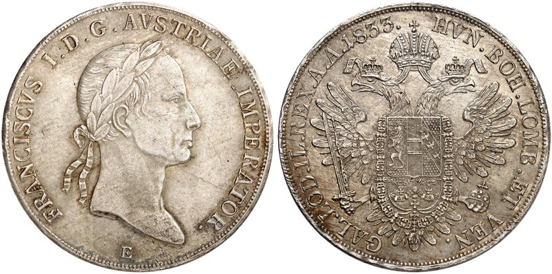 Franz II. (I.), 1792-1835. Taler 1833, Karlsburg.
Dav. 11, Voglh. 308 / IV, Her...