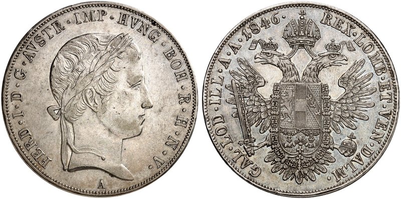 Ferdinand I., 1835-1848. Taler 1846, Wien.
Dav. 14, Voglh. 314 / II, Her. 143 k...