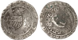 BÖHMEN. Prager Groschen. Prager Groschen mit Gegenstempel von ROTTENBURG (Wappen).
Krug 8,3 s, Ggst. ss
