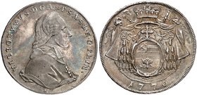 SALZBURG. - Erzbistum. Hieronymus, Graf von Colloredo, 1772-1803. Taler 1776.
Dav. 1263, Pr. 2429, Zöttl 3212 ss+
