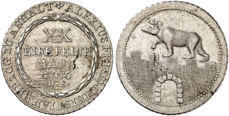 ANHALT - BERNBURG. Alexius Friedrich Christian, 1796-1834. 1/2 Konventionstaler ...