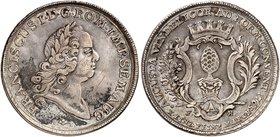 AUGSBURG. Konventionstaler 1765, mit Brustbild und Titel Franz I.
Dav. 1930, Forster 656 Sammlerpunze, ss