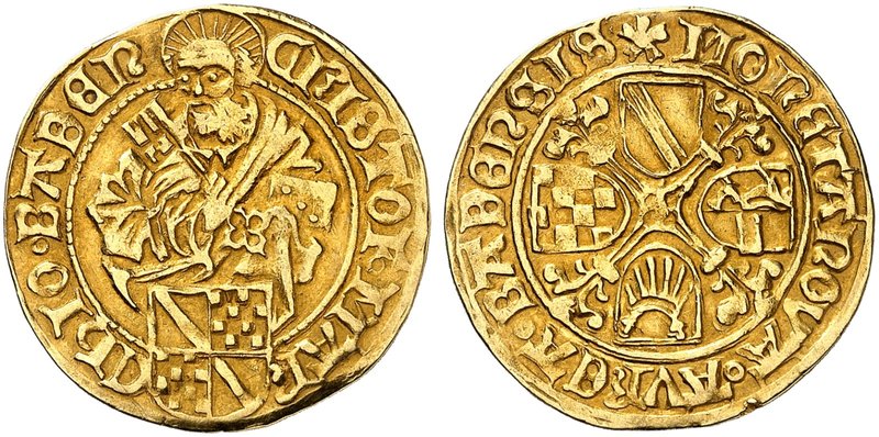 BADEN. - Markgrafschaft. Christoph I., 1475-1515. Goldgulden o. J., Baden-Baden....