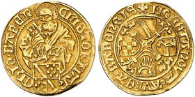 BADEN. - Markgrafschaft. Christoph I., 1475-1515. Goldgulden o. J., Baden-Baden.
Friedb. 117, Wiel. 36 ff. Gold min. Rdf., ss