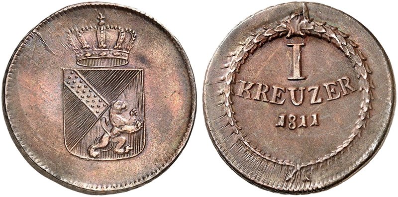 BADEN - DURLACH. Karl Friedrich, 1738-1811. 1 Kreuzer 1811.
AKS 21, J. 7 R ! vz