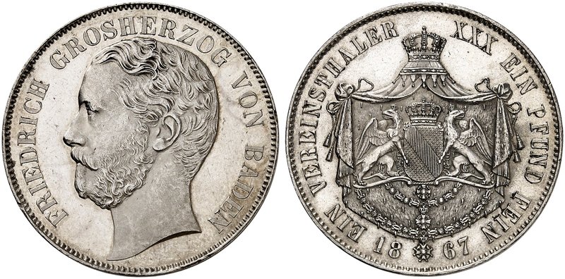 BADEN - DURLACH. Friedrich I., als Großherzog, 1856-1907. Ein zweites Exemplar....