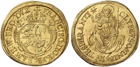 BAMBERG. - Bistum. Franz von Hatzfeld, 1633-1642. Dukat 1637, Nürnberg.
Friedb. 164, Krug 251, Heller 143, Helm. 258, Slg. Erl. 1973 Gold vz