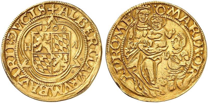 BAYERN. Albert IV., "der Weise", 1465-1508. Goldgulden 1506.
Friedb. 178, Witt....