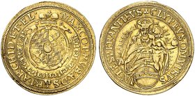 BAYERN. Maximilian I., 1598-1651. Goldgulden 1625.
Friedb. 192, Witt. 863, Hahn 117 Gold, RRR ! vz