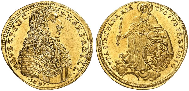 BAYERN. Maximilian II. Emanuel, 1679-1726. Dukat 1687.
Friedb. 217, Witt. - , v...