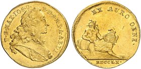 BAYERN. Maximilian III. Joseph, 1745-1777. Inngolddukat 1760.
Friedb. 247, Witt. 2158, Hahn 313 Gold l. gewellt, vz