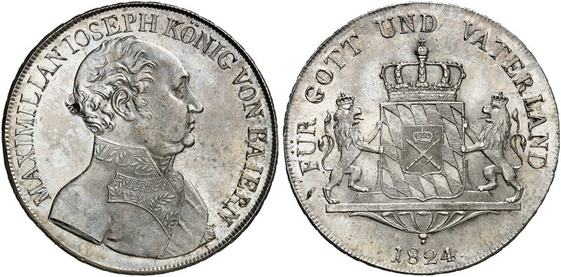 BAYERN. Maximilian IV. (I.) Joseph, 1799-1825. Konventionstaler 1824.
Thun 46, ...