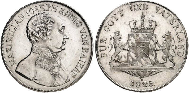 BAYERN. Maximilian IV. (I.) Joseph, 1799-1825. Konventionstaler 1825.
Thun 46, ...