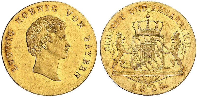 BAYERN. Ludwig I., 1825-1848. Dukat 1826.
Friedb. 270, D. S. 23, AKS 65, J. 118...