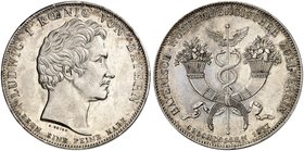 BAYERN. Ludwig I., 1825-1848. Geschichtstaler 1827, "ZOLLVEREIN".
Thun 52, AKS 116, J. 34 winz. Rdf., ss - vz