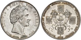 BAYERN. Ludwig I., 1825-1848. Geschichtstaler 1829, "HANDELSVERTRAG".
Thun 57, AKS 124, J. 39 ss - vz