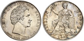 BAYERN. Ludwig I., 1825-1848. Geschichtstaler 1830, "BAYERNS TREUE".
Thun 58, AKS 125, J. 40 kl. Kr., f. vz