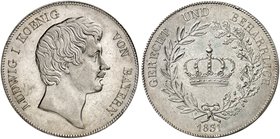 BAYERN. Ludwig I., 1825-1848. Kronentaler 1831.
Thun 48, AKS 76, J. 30 vz