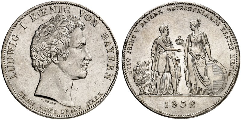 BAYERN. Ludwig I., 1825-1848. Ein zweites Exemplar.
winz. Sfr., min. Kr., f. St