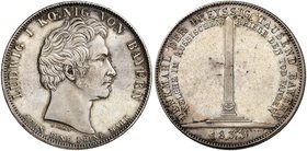 BAYERN. Ludwig I., 1825-1848. Geschichtstaler 1833, "DENKMAL DER DREYSSIGTAUSEND BAYERN".
Thun 62, AKS 129, J. 44 winz. Sfr., vz