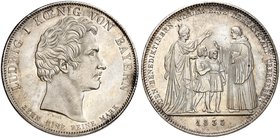 BAYERN. Ludwig I., 1825-1848. Geschichtstaler 1835, "BENEDIKTINER LEHRANSTALT".
Thun 70, AKS 137, J. 52 winz. Kr., vz