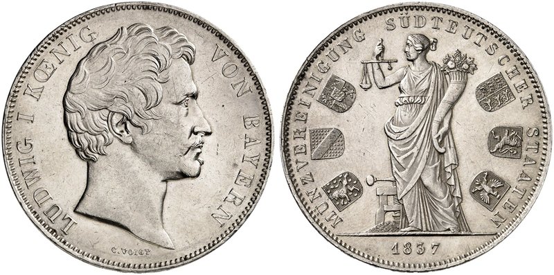 BAYERN. Ludwig I., 1825-1848. Ein zweites Exemplar.
kl. Rdf., vz