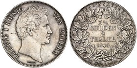 BAYERN. Ludwig I., 1825-1848. Doppeltaler 1840.
Thun 73, AKS 73, J. 64 kl. Rdf., ss