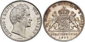 BAYERN. Ludwig I., 1825-1848. Doppeltaler 1842.
Thun 74, AKS 74, J. 65 seltener Jahrgang ! kl. Kr., vz