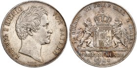 BAYERN. Ludwig I., 1825-1848. Doppeltaler 1844.
Thun 74, AKS 74, J. 65 ss