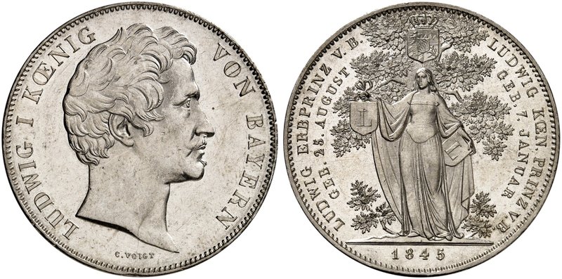 BAYERN. Ludwig I., 1825-1848. Ein zweites Exemplar.
vz / vz - St