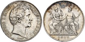 BAYERN. Ludwig I., 1825-1848. Geschichtsdoppeltaler 1846, "LUDWIGSCANAL".
Thun 86, AKS 109, J. 77 winz. Rdf., f. vz