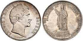 BAYERN. Ludwig I., 1825-1848. Geschichtsdoppeltaler 1847, "STANDBILD DES FÜRSTBISCHOF'S JULIUS ECHTER V. MESPELBRUNN".
Thun 87, AKS 110, J. 78 kl. Rd...