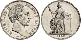BAYERN. Maximilian II. Joseph, 1848-1864. Geschichtsdoppeltaler 1848, "VERFASSUNG".
Thun 92, AKS 163, J. 86 f. vz