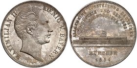 BAYERN. Maximilian II. Joseph, 1848-1864. Geschichtsdoppeltaler 1854, "INDUSTRIE-AUSSTELLUNG".
Thun 95, AKS 166, J. 89 schöne Patina, vz - St