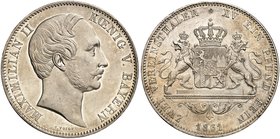 BAYERN. Maximilian II. Joseph, 1848-1864. Vereinsdoppeltaler 1861.
Thun 100, AKS 148, J. 96 kl. Rdf., vz