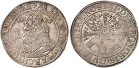 BRANDENBURG - FRANKEN. Albrecht, "der Jüngere", 1543-1557. Taler 1549, Erlangen.
Dav. 8969, v. Schr. 747, Slg. Wilm. 476 schöne Patina, min. Prägesch...