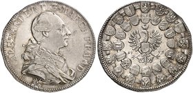 BRANDENBURG - ANSBACH. Christian Friedrich Karl Alexander, 1757-1791. Konventionstaler 1779, Schwabach.
Dav. 2019, Slg. Wilm. 1102, Frank 158 vz / vz...