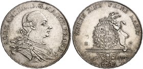 BRANDENBURG - ANSBACH. Christian Friedrich Karl Alexander, 1757-1791. Konventionstaler 1783, Bayreuth.
Dav. 2025, Slg. Wilm. 1111 vz