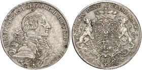 BRANDENBURG - BAYREUTH. Friedrich Christian, 1763-1769. Konventionstaler 1766, Bayreuth.
Dav. 2042, Slg. Wilm. 797 ss