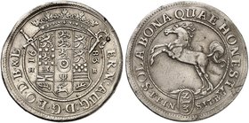 BRAUNSCHWEIG - CALENBERG - HANNOVER. Ernst August, 1679-1698. 2/3 Taler 1683, Clausthal, Feinsilber.
Dav. 398, Welter 1971 kl. Kr., ss