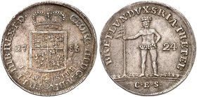 BRAUNSCHWEIG - CALENBERG - HANNOVER. Georg III., 1760-1820. 2/3 Taler 1785, Zellerfeld, Feinsilber.
Welter 2813 vz