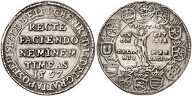 BRAUNSCHWEIG - WOLFENBÜTTEL. Heinrich Julius, 1589-1613. Taler 1597, Goslar, "Wahrheitstaler".
Dav. 9091, Welter 629 ss