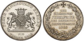 BREMEN. - Stadt. Taler 1863," 50 JAHRE BEFREIUNG".
Thun 124, AKS 14, J. 26 vz - St
