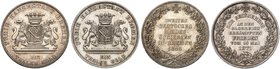 BREMEN. - Stadt. Lot von 2 Stück: Taler 1865, "ZWEITES DEUTSCHES BUNDESSCHIESSEN", 1871, "ERINNERUNG AN DEN GLORREICH ERKÄMPFTEN FRIEDEN".
Thun 126, ...