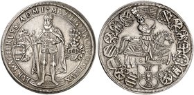 DEUTSCHER ORDEN. Maximilian I., Erzherzog von Österreich, 1590-1618. Taler 1603, Hall.
Dav. 5848, Prokisch 60 C/c, M. / T. 366 Var. kl. Kr., ss