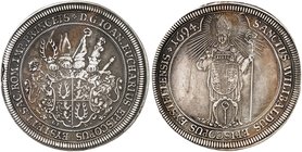 EICHSTÄTT. - Bistum. Johann Eucharius, Schenk von Castell, 1685-1697. Taler 1694, Nürnberg.
Dav. 5236, Cahn 113a, Slg. Erl. 2063 Sfr., Kr., ss