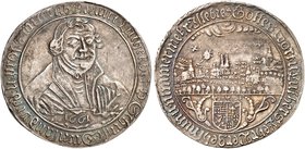 EISLEBEN. - Stadt. 1/2 Taler 1661, auf die 100-Jahrfeier der Naumburger Konfession.
Tornau 1474, Slg. Whiting 137 Var. ss