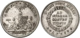 FRANKFURT. - Stadt. Konventionstaler 1776, auf den Bau der Hausener Brücke.
Dav. 2227, J. u. F. 890 Kr., ss+
