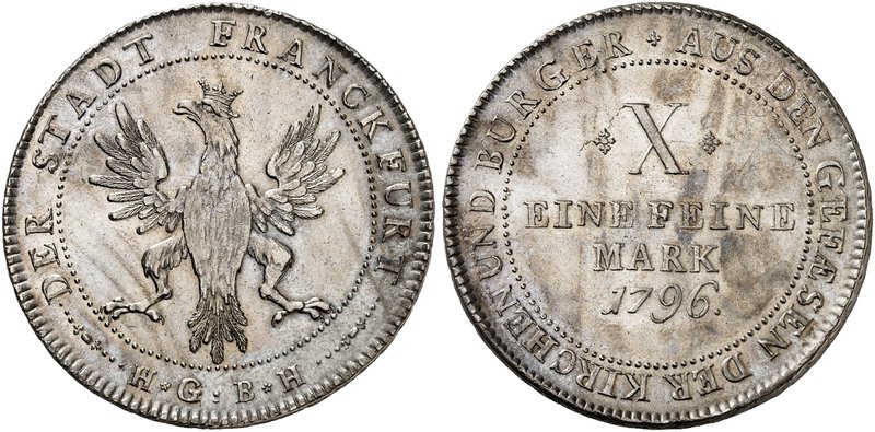 FRANKFURT. - Stadt. Konventionstaler 1796, Kontribution.
Dav. 2229, J. u. F. 96...